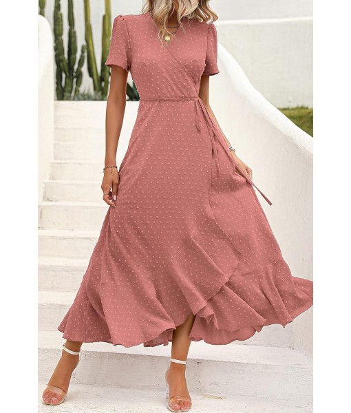 PRETTYGARDEN Women's Summer Maxi Dress Casual Wrap Floral Boho Short Sleeve V Neck Split Ruffle Beach Long Dresses
