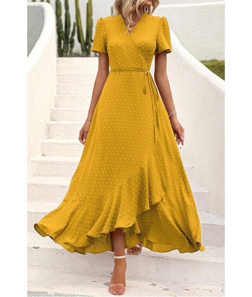 PRETTYGARDEN Women's Summer Maxi Dress Casual Wrap Floral Boho Short Sleeve V Neck Split Ruffle Beach Long Dresses
