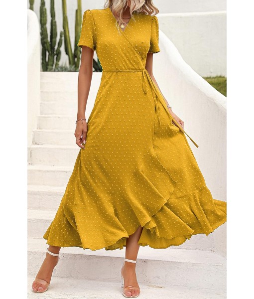 PRETTYGARDEN Women's Summer Maxi Dress Casual Wrap Floral Boho Short Sleeve V Neck Split Ruffle Beach Long Dresses