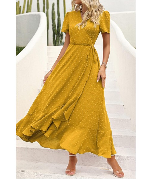 PRETTYGARDEN Women's Summer Maxi Dress Casual Wrap Floral Boho Short Sleeve V Neck Split Ruffle Beach Long Dresses