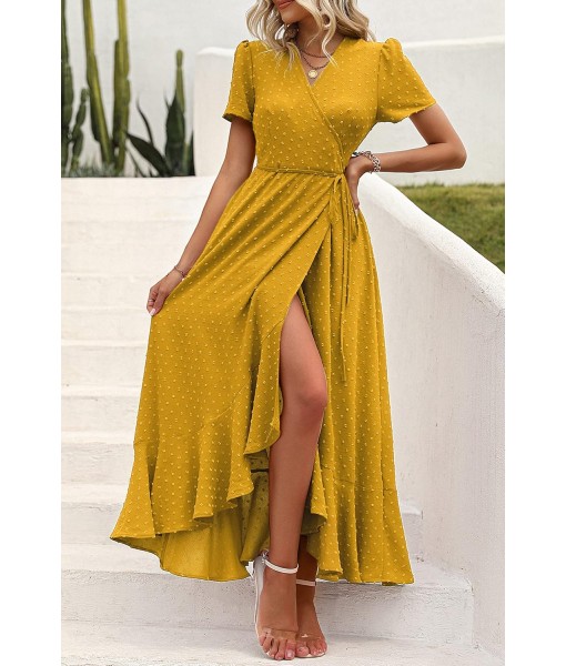 PRETTYGARDEN Women's Summer Maxi Dress Casual Wrap Floral Boho Short Sleeve V Neck Split Ruffle Beach Long Dresses
