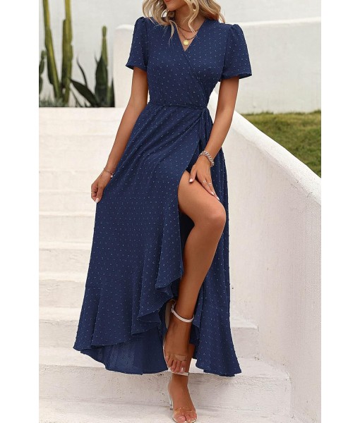 PRETTYGARDEN Women's Summer Maxi Dress Casual Wrap Floral Boho Short Sleeve V Neck Split Ruffle Beach Long Dresses