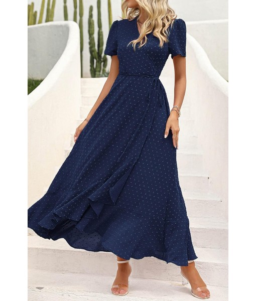 PRETTYGARDEN Women's Summer Maxi Dress Casual Wrap Floral Boho Short Sleeve V Neck Split Ruffle Beach Long Dresses