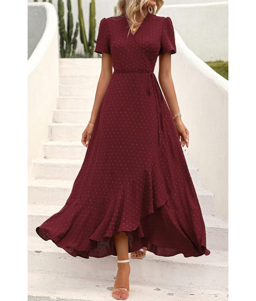 PRETTYGARDEN Women's Summer Maxi Dress Casual Wrap Floral Boho Short Sleeve V Neck Split Ruffle Beach Long Dresses